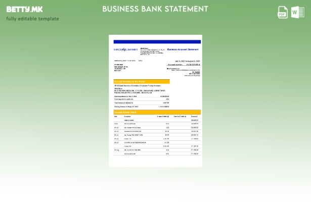 модерен стил Шангајска рурална трговска банка изјава за претпријатието Word и PD